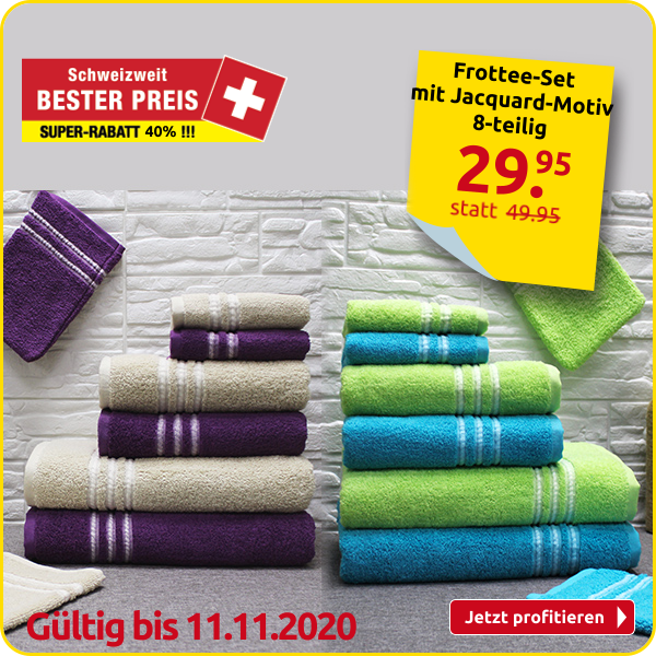 Frottee-Set mit Jacquard-Motiv, 8-teilig, türkis/grün