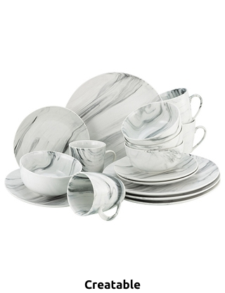 CreaTable Kombi-Service «Marmor», 16-teilig, 4 Personen