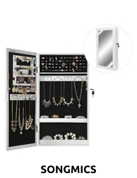 SONGMICS Schmuckschrank «Smart», B 37 x H 67 x T 10,5 cm, weiss