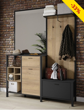 Eingangsmöbel «Indus mit grossem Spiegel, B 144,5 x H 200 x T 40 cm