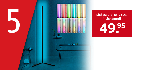 Lichtsäule, 83 LEDs, 4 Lichtmodi, mit Fernbedienung