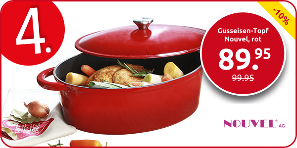 Gusseisen-Topf Nouvel, rot