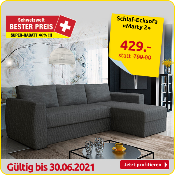 Schlaf-Ecksofa «Marty 2», 230 x 142 cm