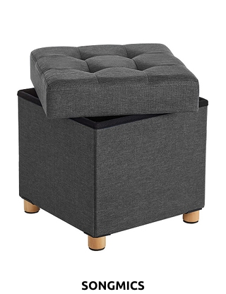 Hocker mit Stauraum, L 38 x B 38 x H 40 cm, anthrazit