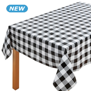 Tischdecke «Gingham», zuschneidbar, 180 x 140 cm, grau