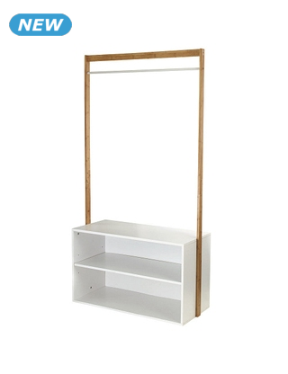 Eingangsmöbel «Nordik», B 90 x H 171 x T 40 cm, weiss/holz