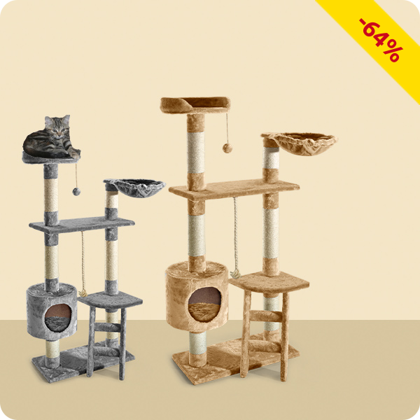 Katzenbaum Ritchie mit Leiter, grau