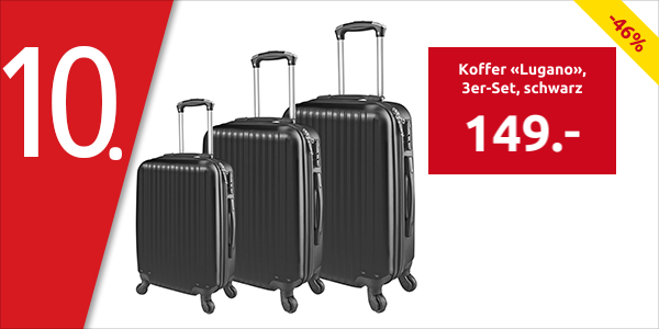 Koffer «Lugano», 3er-Set, schwarz