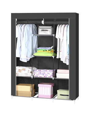 Kleiderschrank aus Vlies, schwarz