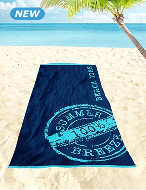 Strandtuch «Beach», 90x180 cm, marine/blau