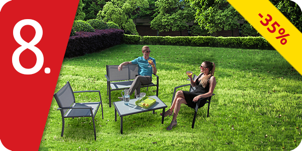 Gartenset «Primo», 4-teilig, grau