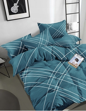 Duvetbezug «Lina» 160 x 210 cm + Pfulmenbezug 65 x 100 cm, blau