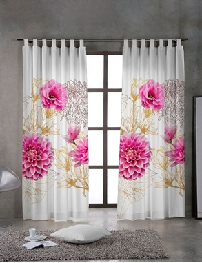 Vorhang «Enya», H 240, B 135 cm, geblümt