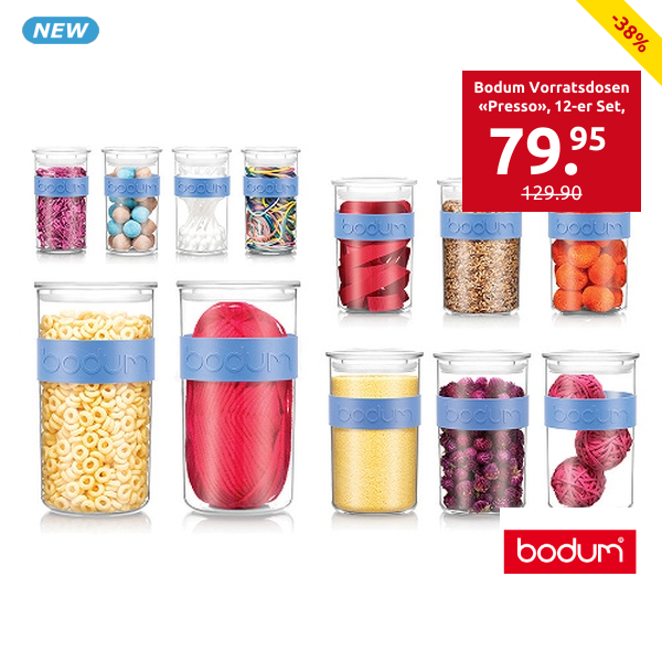 Bodum Vorratsdosen «Presso», 12-er Set, mit luftdichten Deckeln