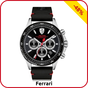 FERRARI Herrenuhr «Pilota», schwarz/silber