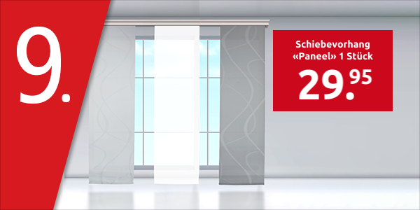 Schiebevorhang «Paneel» 1 Stück, uni weiss