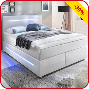 Boxspring-Bett «Pulse» ohne Bettkasten, weiche Matratzen, weiss