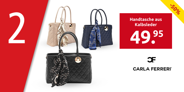 Carla Ferreri Handtasche aus Kalbsleder, mit Foulard, schwarz