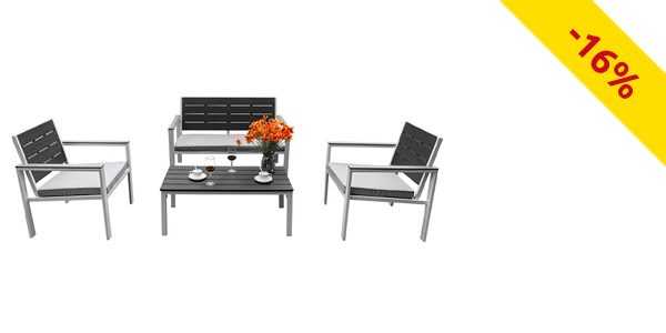 Gartenset «Maya», weiss/grau