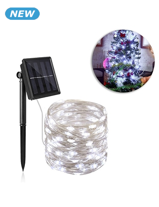 Solar-Girlande «Sirius», 300 LEDs, 32 m, blanc