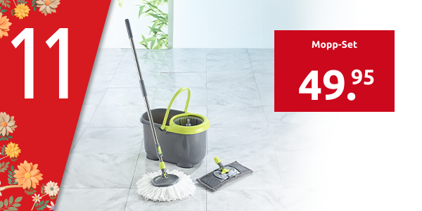 Mopp-Set «Roundflat» mit doppeltem Schleudersystem