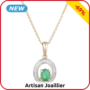 Artisan Joaillier Anhänger «Mascareignes», Gelbgold/Diamanten/Smaragd