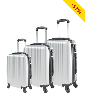 Koffer «Lugano», 3er-Set, grau