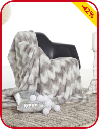 Webpelz-Fleecedecke «Ice», grau schattiert