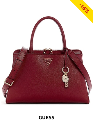 GUESS Handtasche «Ynes», bordeaux