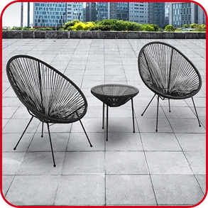 3-teiliges Gartenset «Egg», schwarz