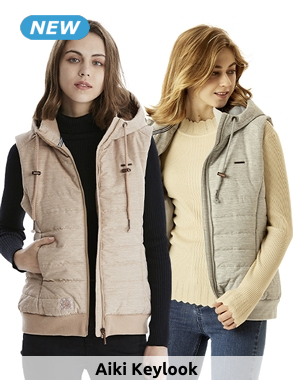 Wattiertes Gilet «Emma», beige meliert