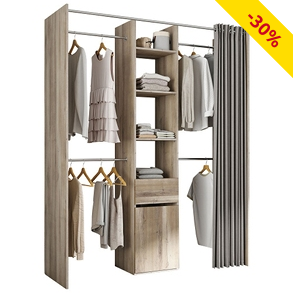 Kleiderschrank Dressing «Noe», Dekor eiche