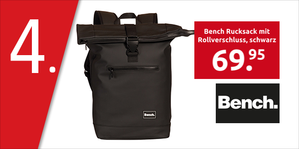 Bench Rucksack mit Rollverschluss, schwarz