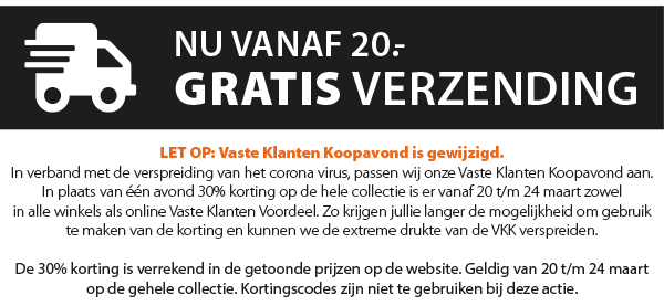 Nu gratis verzending vanaf €20