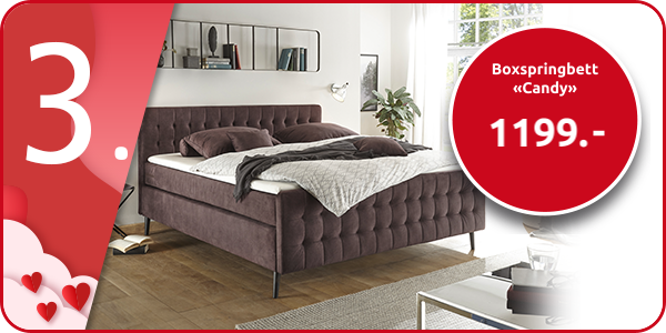 Boxspringbett «Candy» 180 x 200 cm, aubergine