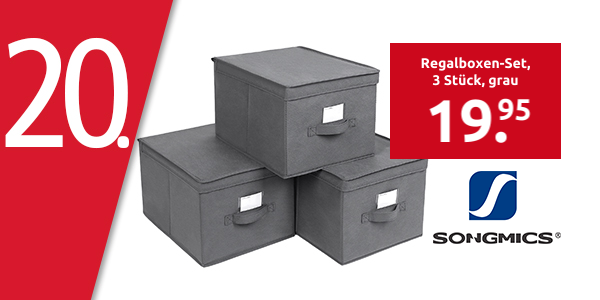 Regalboxen-Set, 3 Stück, grau