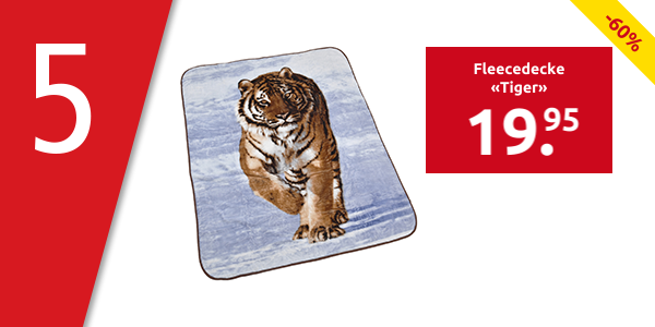 Fleecedecke «Tiger», 152 x 203 cm