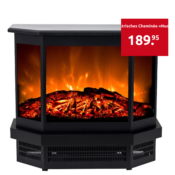 Elektrisches Cheminée «Nuovo» aus Glas und Metall
