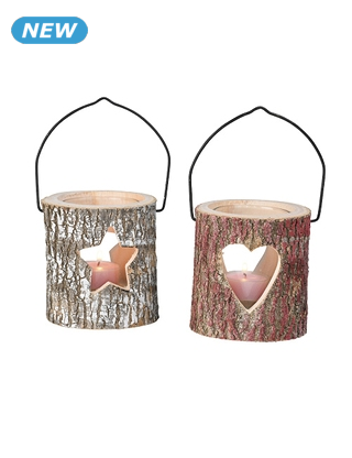 Windlichter Herz & Stern, 2 Stück, Ø 10 x H 11 cm