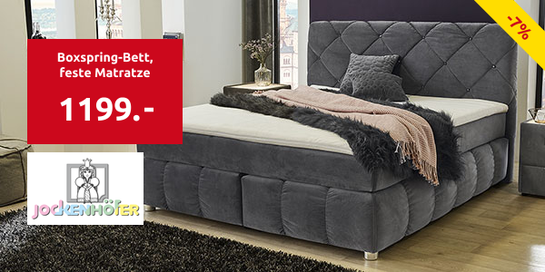Boxspring-Bett «Angela», feste Matratze, 180 x 200 cm