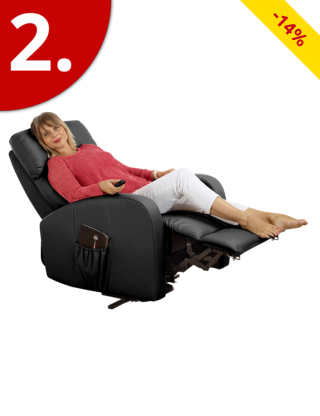 Relax-Massagesessel aus PU, schwarz