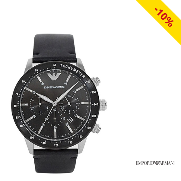 Emporio Armani Herrenuhr, Chronograph, schwarz