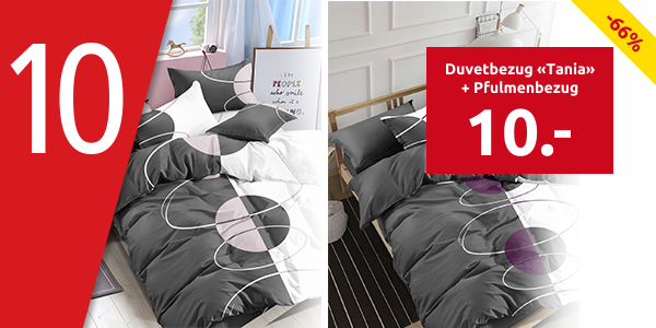 Duvetbezug «Tania» 160 x 210 cm + Pfulmenbezug 65 x 100 cm, rosa