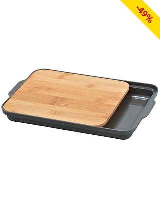 Schneidebrett «Bamboo», mit Auffangschale, 37,5x24 cm