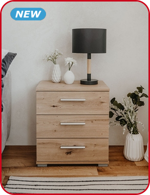 Nachttisch mit 3 Schubladen, B 45 cm