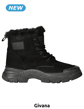 GIVANA Damenstiefeletten mit Profilsohle, schwarz