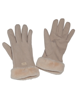 Handschuhe,  touchscreenfähig, gefüttert, beige