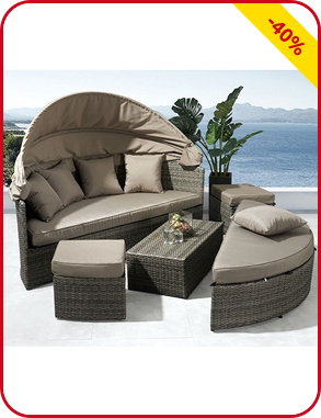 Lounge Set 2-in-1, braungrau/ taupe