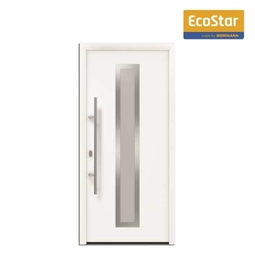 Haustür EcoStar ISOPRO IP 700S 110x210 cm Links RAL 9016 verkehrsweiß inkl. Beschlag-Set,Edelstahl Stangengriff,Sicherheitsprofilzylinder mit 5 Schlüsseln