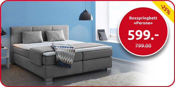 Boxspringbett «Perone» 160 x 200 cm, grau